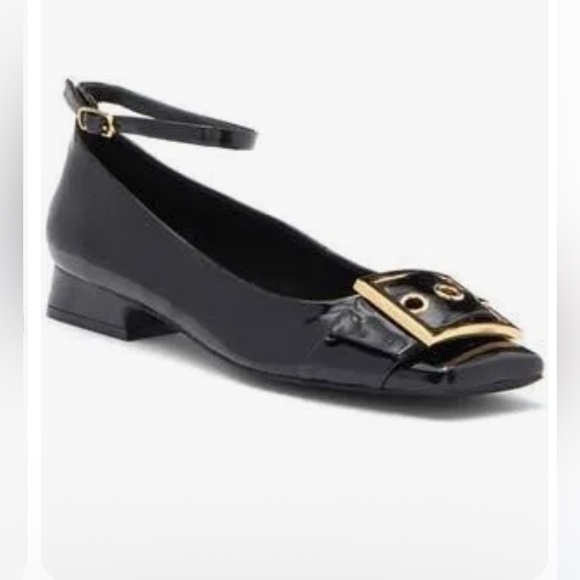 Jeffrey Campbell So Cute Patent Leather Ankle Strap Flats Buckle Women’s  8.5 - Picture 1 of 14